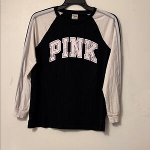 PINK Victoria's Secret Black and White Long Sleeve Tee